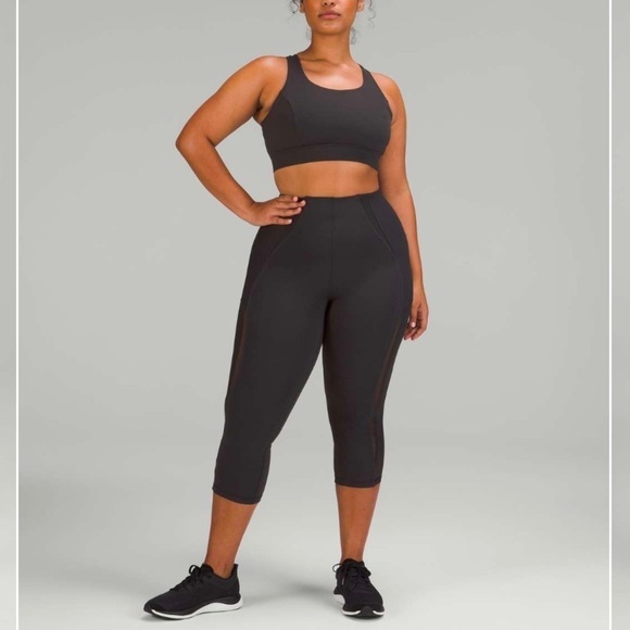 Lululemon Everlux Mesh Super-High-Rise Training Crop Leggings 21" Inseam Black 6 - Picture 13 of 13